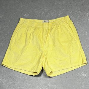 Madewell Variegated Corduroy Shorts Mens Medium Yellow Elastic Waist Pull On